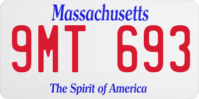MA license plate 9MT693