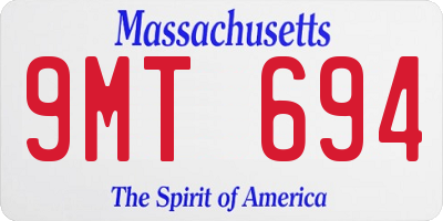 MA license plate 9MT694