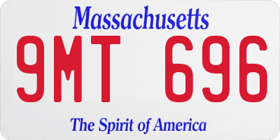 MA license plate 9MT696