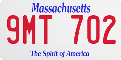 MA license plate 9MT702