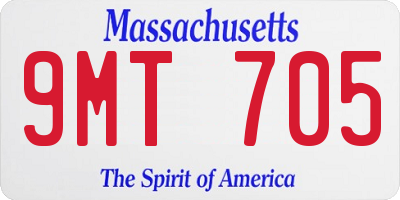 MA license plate 9MT705