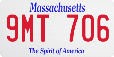 MA license plate 9MT706