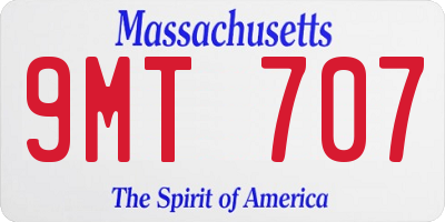MA license plate 9MT707