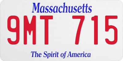 MA license plate 9MT715