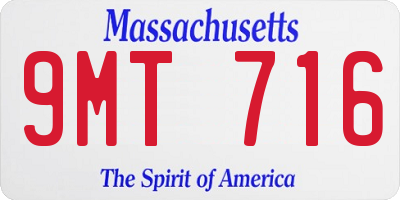 MA license plate 9MT716