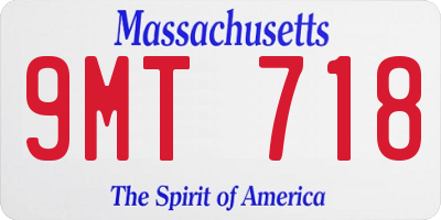 MA license plate 9MT718