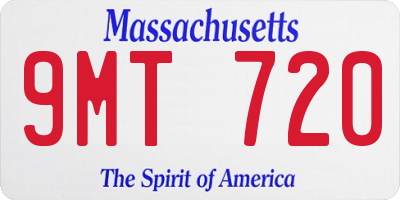 MA license plate 9MT720