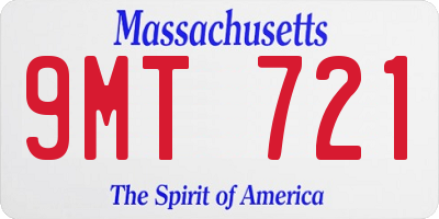 MA license plate 9MT721