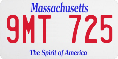 MA license plate 9MT725