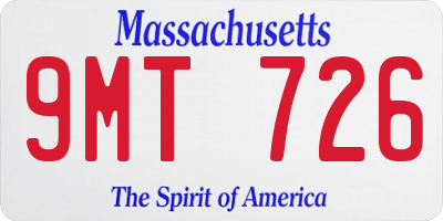 MA license plate 9MT726