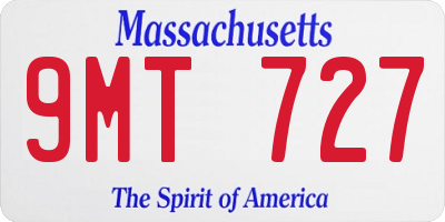 MA license plate 9MT727