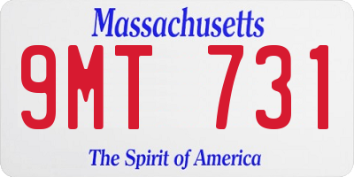 MA license plate 9MT731