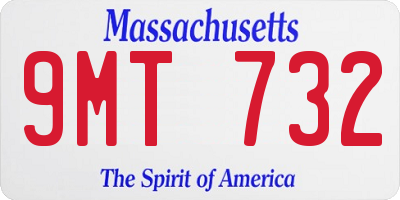 MA license plate 9MT732