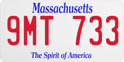 MA license plate 9MT733