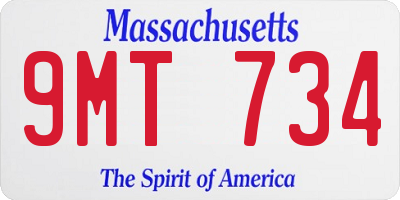 MA license plate 9MT734