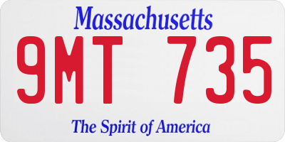 MA license plate 9MT735