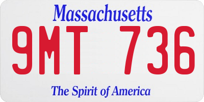 MA license plate 9MT736