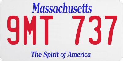 MA license plate 9MT737
