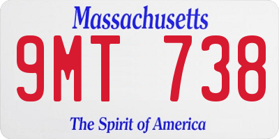 MA license plate 9MT738