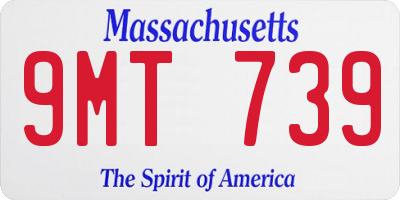 MA license plate 9MT739