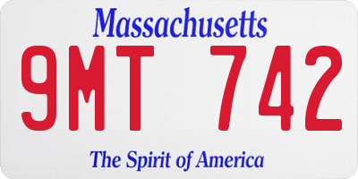 MA license plate 9MT742