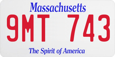 MA license plate 9MT743