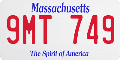 MA license plate 9MT749