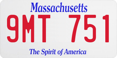 MA license plate 9MT751