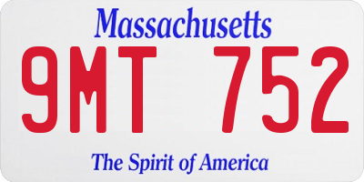 MA license plate 9MT752