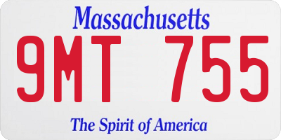 MA license plate 9MT755