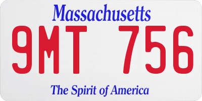 MA license plate 9MT756