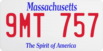 MA license plate 9MT757