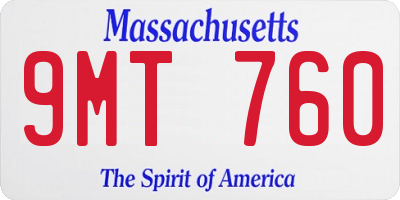 MA license plate 9MT760