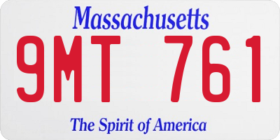 MA license plate 9MT761