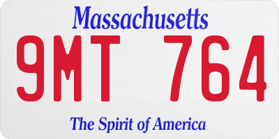 MA license plate 9MT764