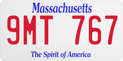 MA license plate 9MT767