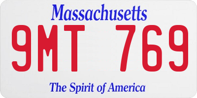 MA license plate 9MT769