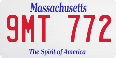 MA license plate 9MT772
