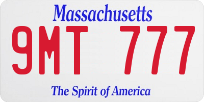 MA license plate 9MT777