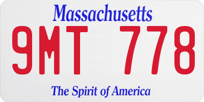 MA license plate 9MT778