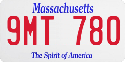 MA license plate 9MT780