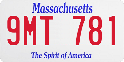 MA license plate 9MT781