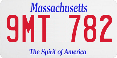 MA license plate 9MT782