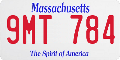 MA license plate 9MT784