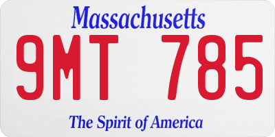 MA license plate 9MT785