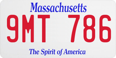 MA license plate 9MT786