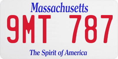 MA license plate 9MT787