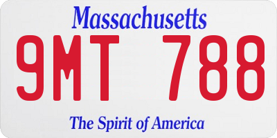 MA license plate 9MT788