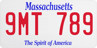 MA license plate 9MT789