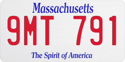 MA license plate 9MT791